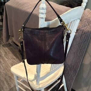 Coach Purple Crossbody Bag with Textured Leather